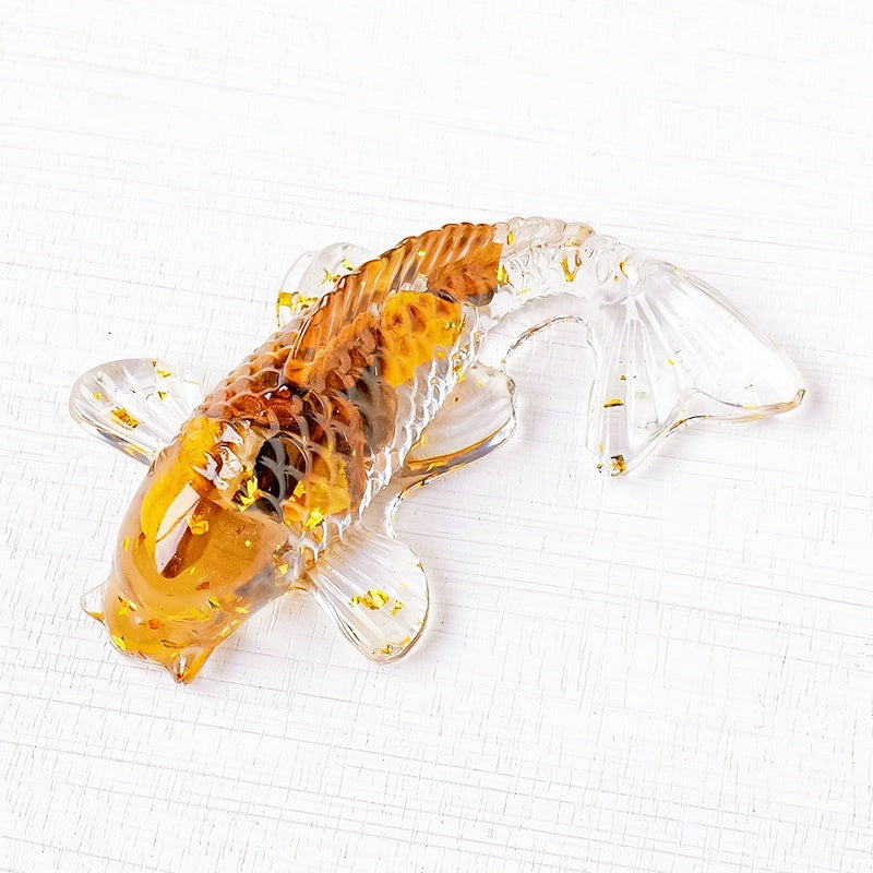 Crystal Chip Resin Carp Fish Cute Animal Ornaments GEMROCKY-Carvings-Tiger Eye Stone-GEMROCKY