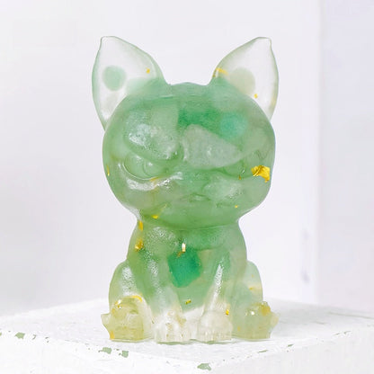 Crystal Chip Resin Chihuahua Dog Cute Animal Ornaments GEMROCKY-Carvings-Green Aventurine-GEMROCKY