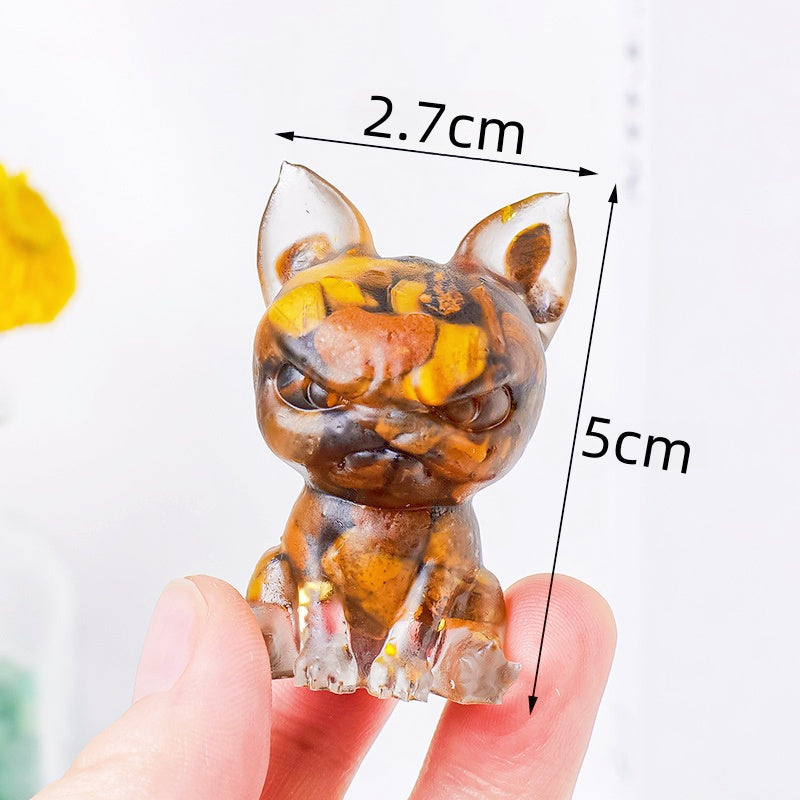 Crystal Chip Resin Chihuahua Dog Cute Animal Ornaments GEMROCKY-Carvings-Howlite-GEMROCKY