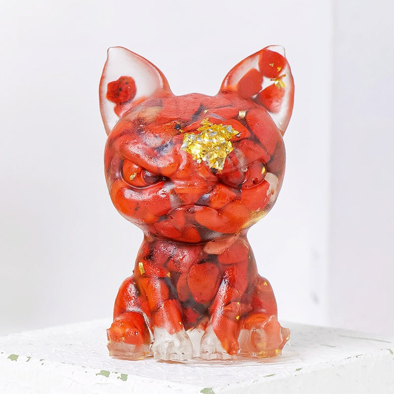 Crystal Chip Resin Chihuahua Dog Cute Animal Ornaments GEMROCKY-Carvings-Red Jasper-GEMROCKY