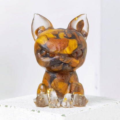 Crystal Chip Resin Chihuahua Dog Cute Animal Ornaments GEMROCKY-Carvings-Tiger Eye Stone-GEMROCKY