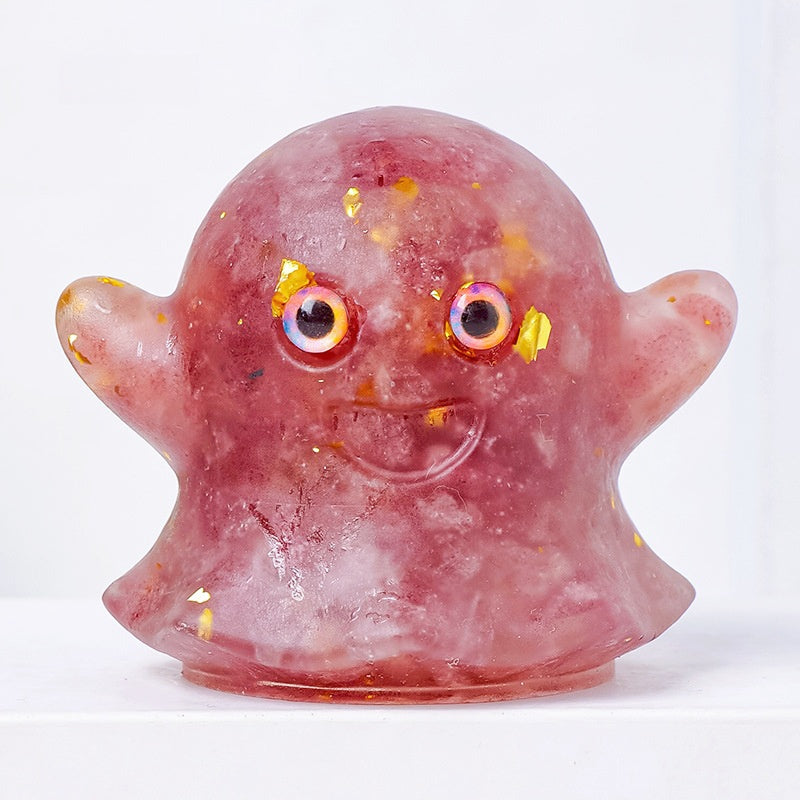 Crystal Chip Resin Halloween Phantom Ghost Ornaments GEMROCKY-Carvings-Strawberry Quartz-GEMROCKY