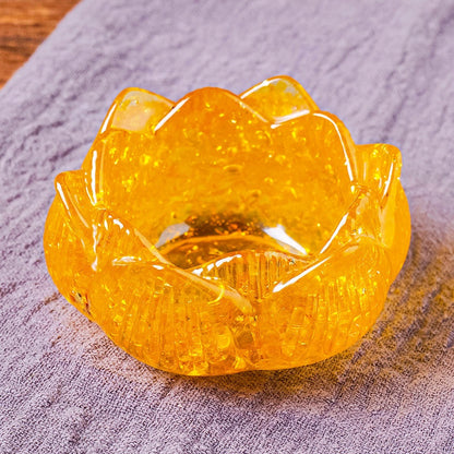 Crystal Chip Resin Lotus Treasure Bowl Ornaments GEMROCKY-Carvings-Citrine-GEMROCKY