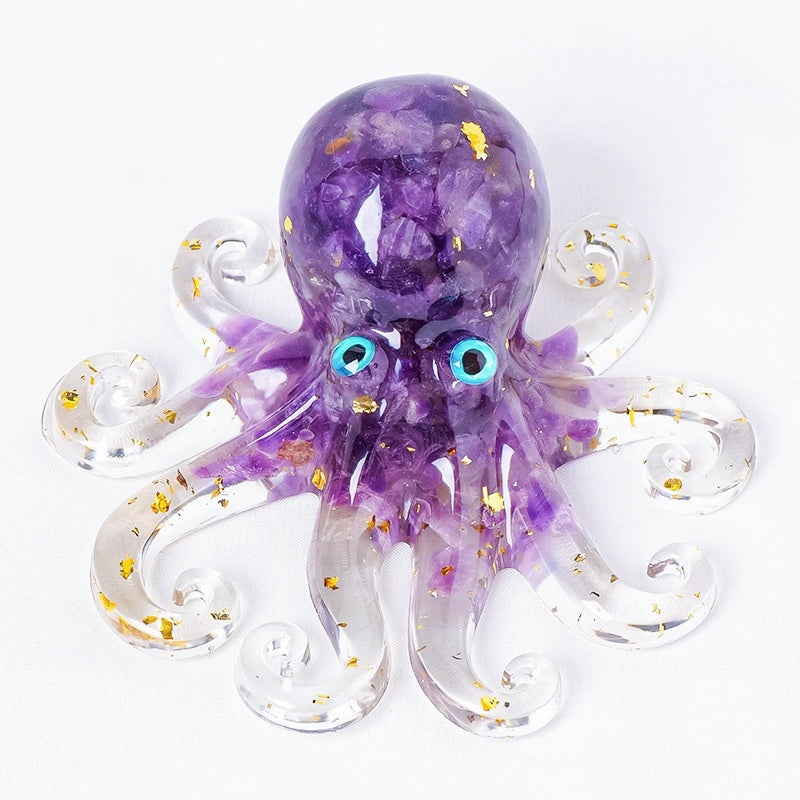 Crystal Chip Resin Octopus Cute Animal Ornaments GEMROCKY-Carvings-Dream Amethyst-GEMROCKY