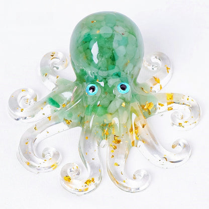 Crystal Chip Resin Octopus Cute Animal Ornaments GEMROCKY-Carvings-Green Aventurine-GEMROCKY