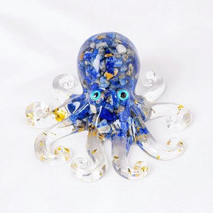 Crystal Chip Resin Octopus Cute Animal Ornaments GEMROCKY-Carvings-Lapis Lazuli-GEMROCKY