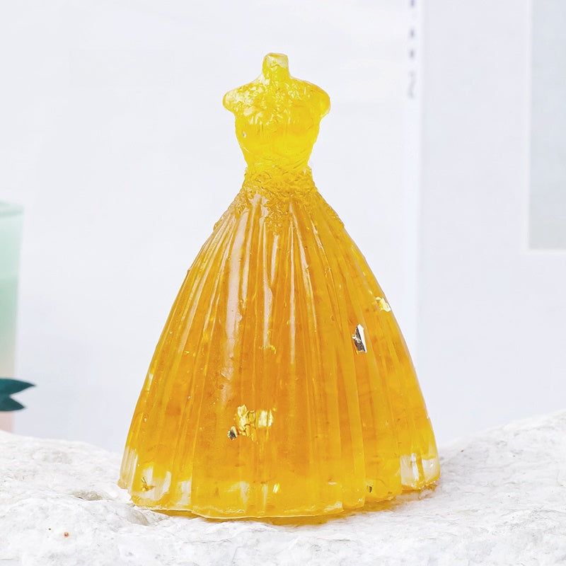 Crystal Chip Resin Wedding Dress Statue Ornaments GEMROCKY-Carvings-Citrine-GEMROCKY