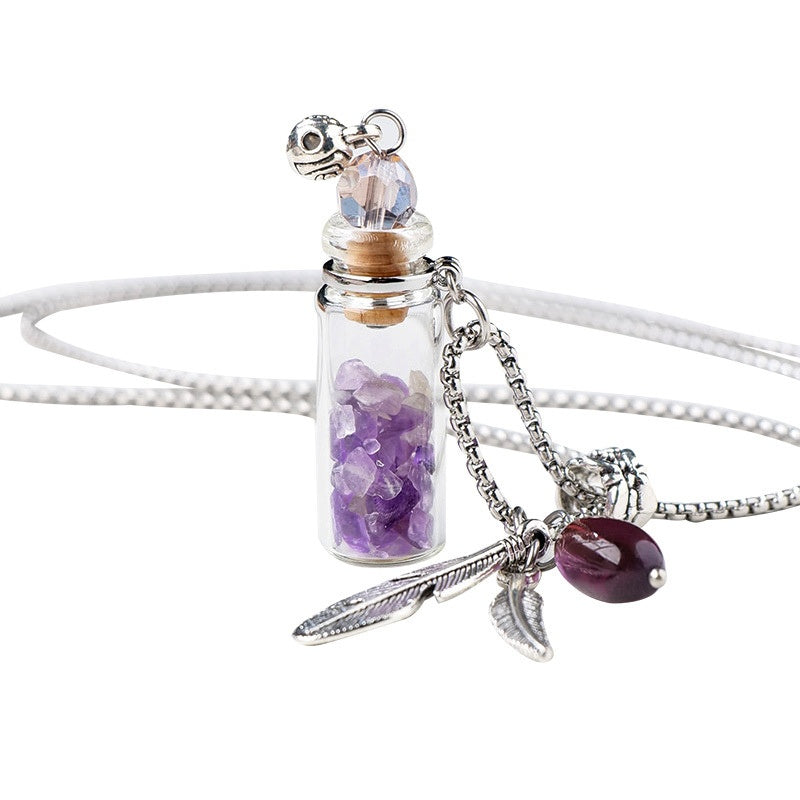 Crystal Chips Perfume Bottle Pendant Necklace GEMROCKY-Jewelry-GEMROCKY