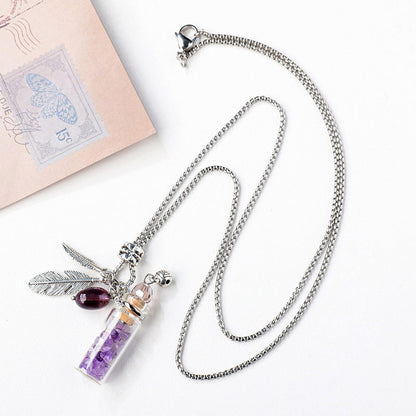 Crystal Chips Perfume Bottle Pendant Necklace GEMROCKY-Jewelry-GEMROCKY