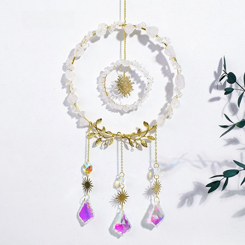 Crystal Chips Sun God Suncatcher Ornaments GEMROCKY-Decoration-Clear Quartz-GEMROCKY