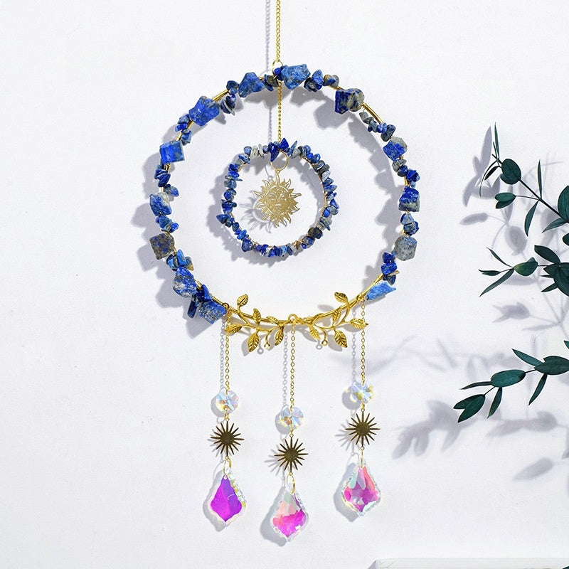 Crystal Chips Sun God Suncatcher Ornaments GEMROCKY-Decoration-Lapis Lazuli-GEMROCKY