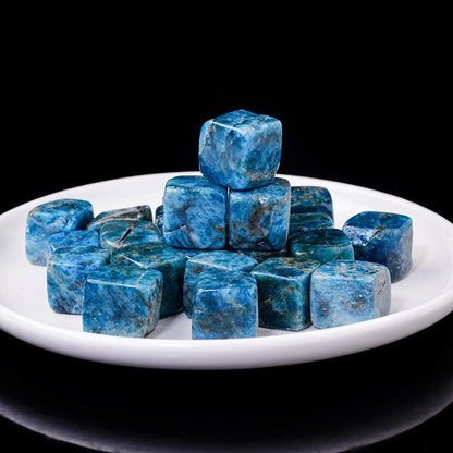 Crystal Cube Tumble Stones GEMROCKY-Tumbles-Blue Apatite-GEMROCKY