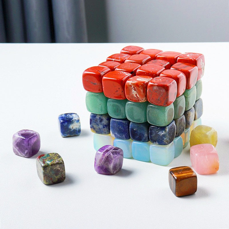 Crystal Cube Tumble Stones GEMROCKY-Tumbles-Clear Quartz-GEMROCKY