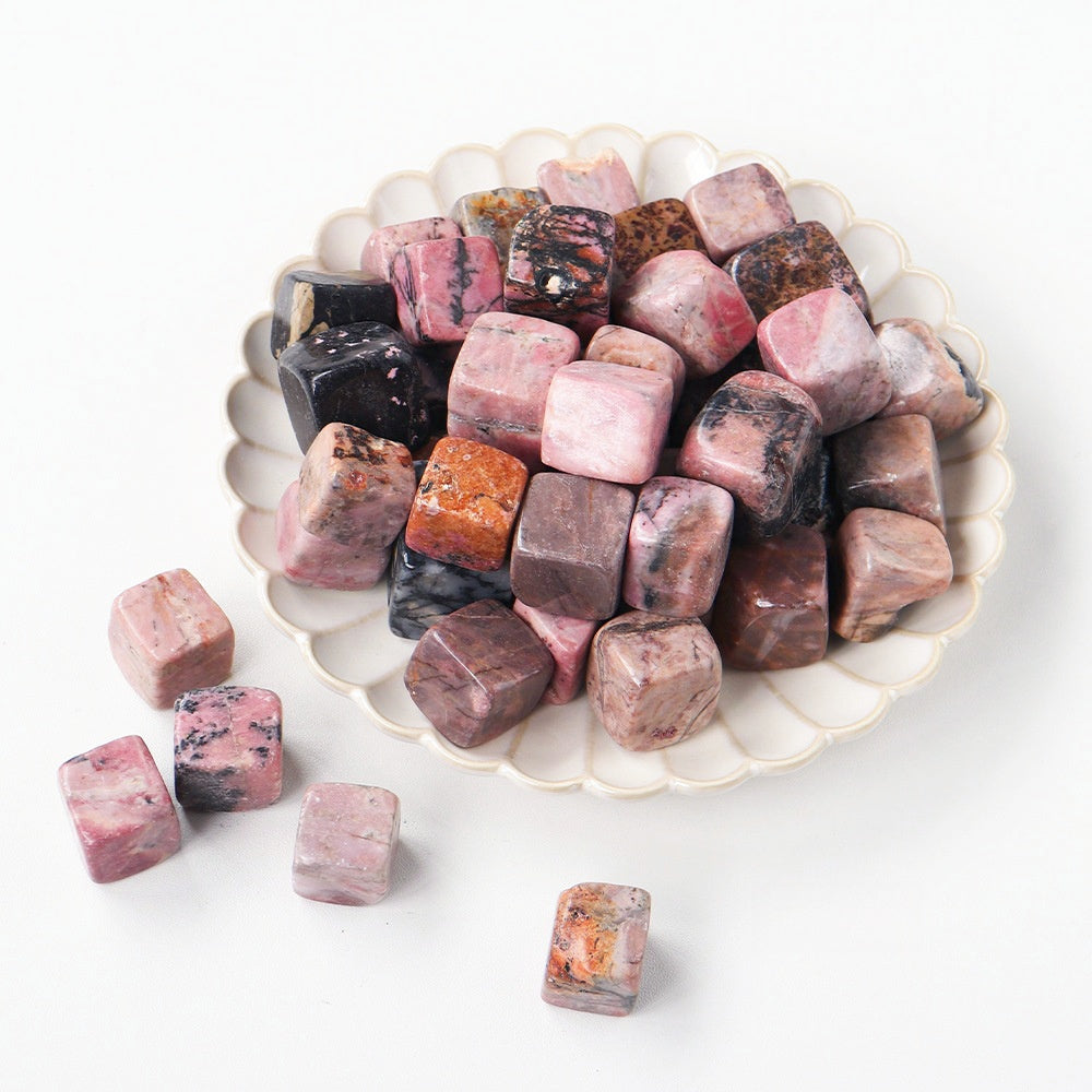 Crystal Cube Tumble Stones GEMROCKY-Tumbles-Rhodonite-GEMROCKY