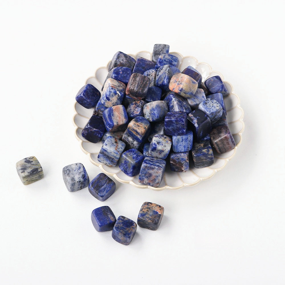 Crystal Cube Tumble Stones GEMROCKY-Tumbles-Sodalite-GEMROCKY