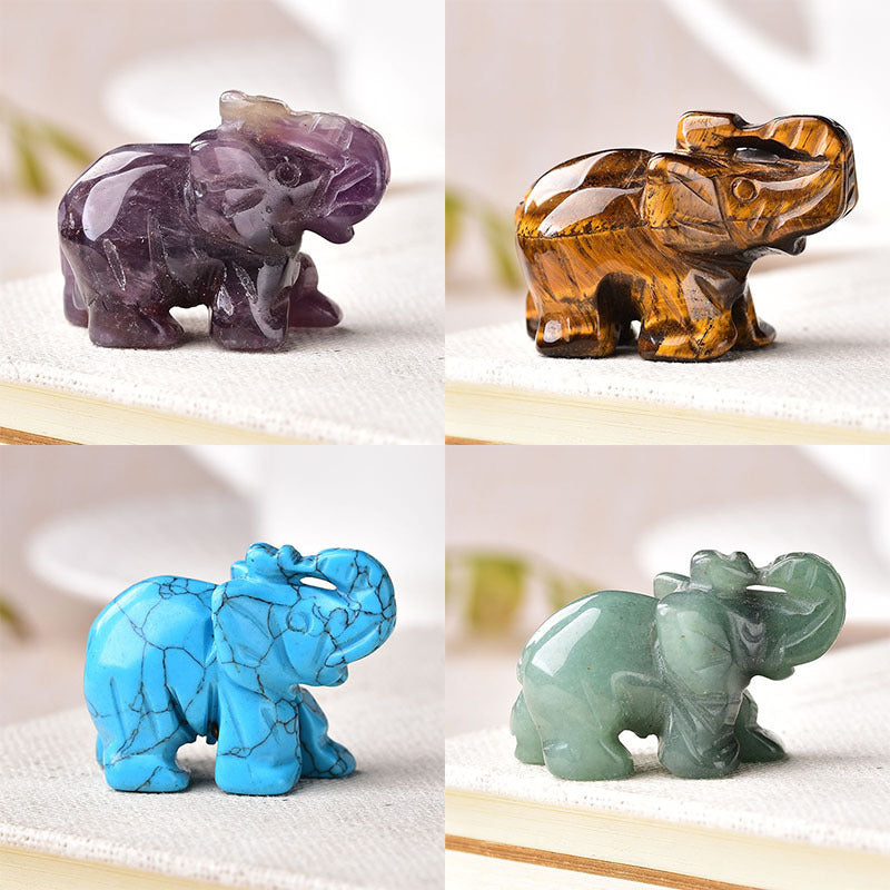 Crystal Elephant Carvings 1.5 Inch GEMROCKY-Carvings-GEMROCKY