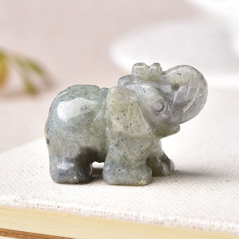 Crystal Elephant Carvings 1.5 Inch GEMROCKY-Carvings-Labradorite-GEMROCKY