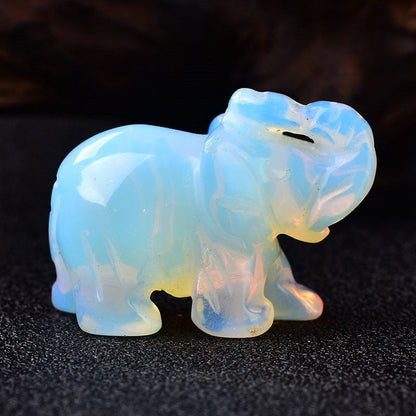 Crystal Elephant Carvings 1.5 Inch GEMROCKY-Carvings-Opalite-GEMROCKY