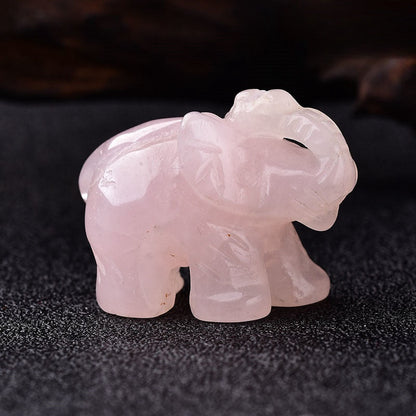 Crystal Elephant Carvings 1.5 Inch GEMROCKY-Carvings-Rose Quartz-GEMROCKY