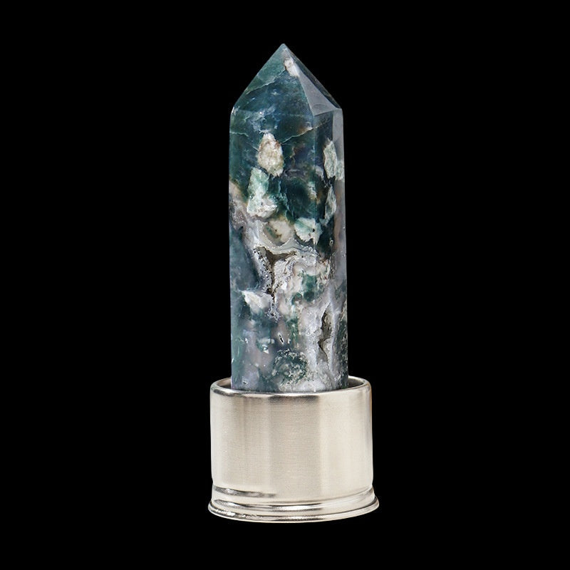 Crystal Point Tower Water Bottle Replacement Base GEMROCKY-Decoration-Moss Agate-GEMROCKY