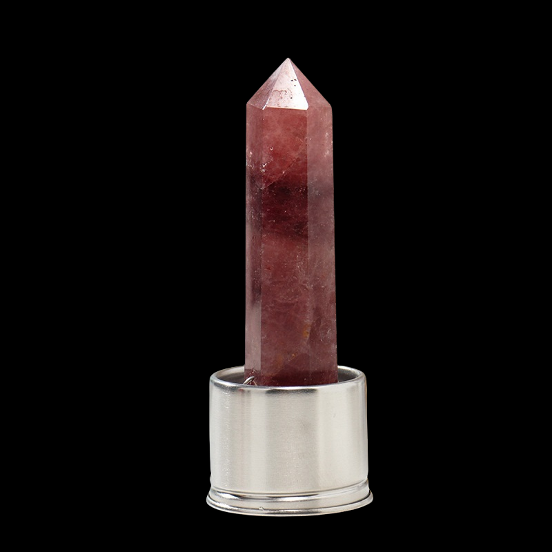 Crystal Point Tower Water Bottle Replacement Base GEMROCKY-Decoration-Strawberry Quartz-GEMROCKY