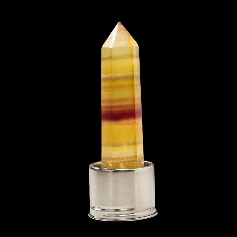 Crystal Point Tower Water Bottle Replacement Base GEMROCKY-Decoration-Yellow Fluorite-GEMROCKY