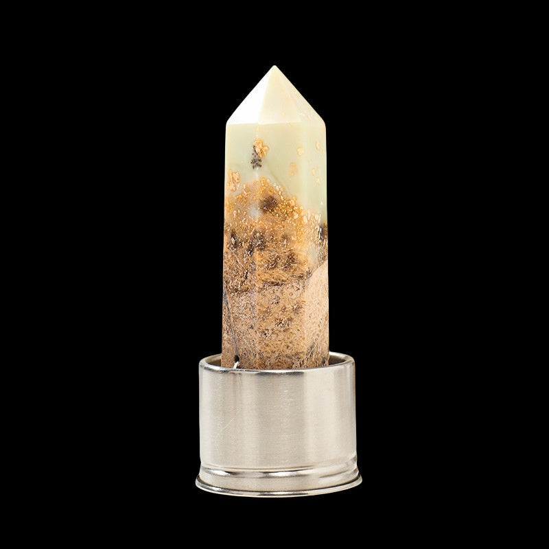 Crystal Point Tower Water Bottle Replacement Base GEMROCKY-Decoration-Yellow Moss Agate-GEMROCKY