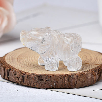 Fine Carving 1.5 Inch Bear Carvings GEMROCKY-Carvings-Clear Quartz-GEMROCKY