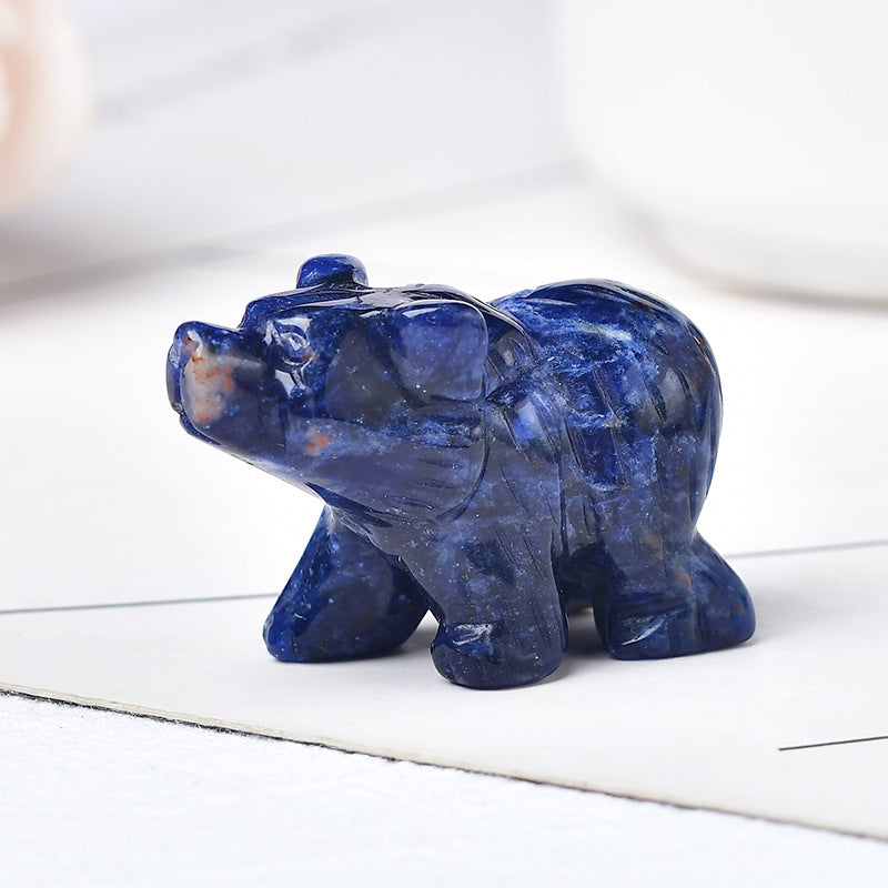 Fine Carving 1.5 Inch Bear Carvings GEMROCKY-Carvings-Sodalite-GEMROCKY