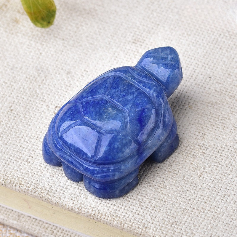 Fine Carving 1.5 Inch Turtle Carvings GEMROCKY-Carvings-Blue Aventurine-GEMROCKY