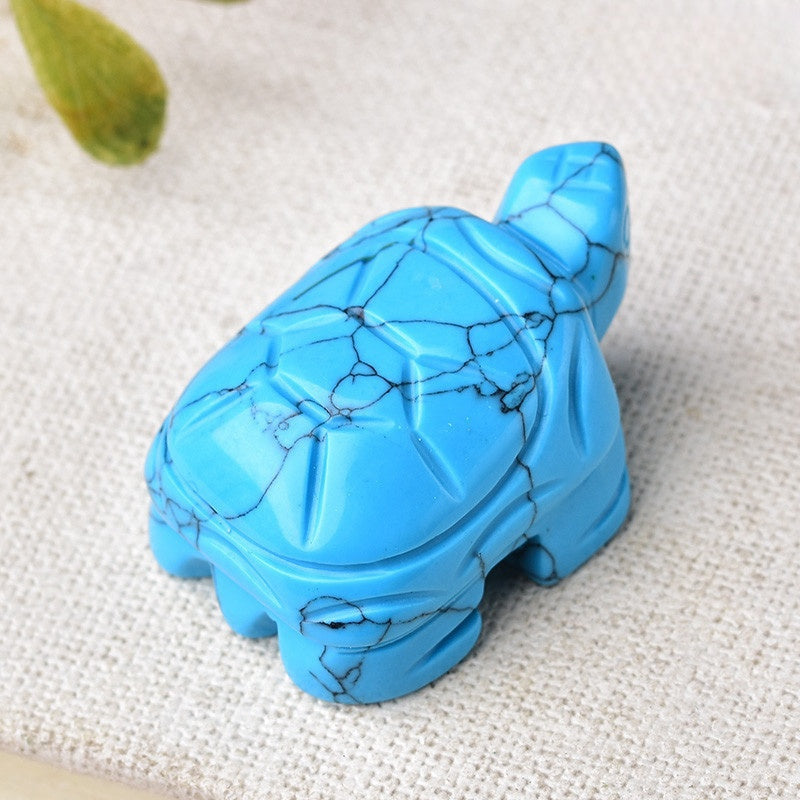 Fine Carving 1.5 Inch Turtle Carvings GEMROCKY-Carvings-Blue Turquoise-GEMROCKY