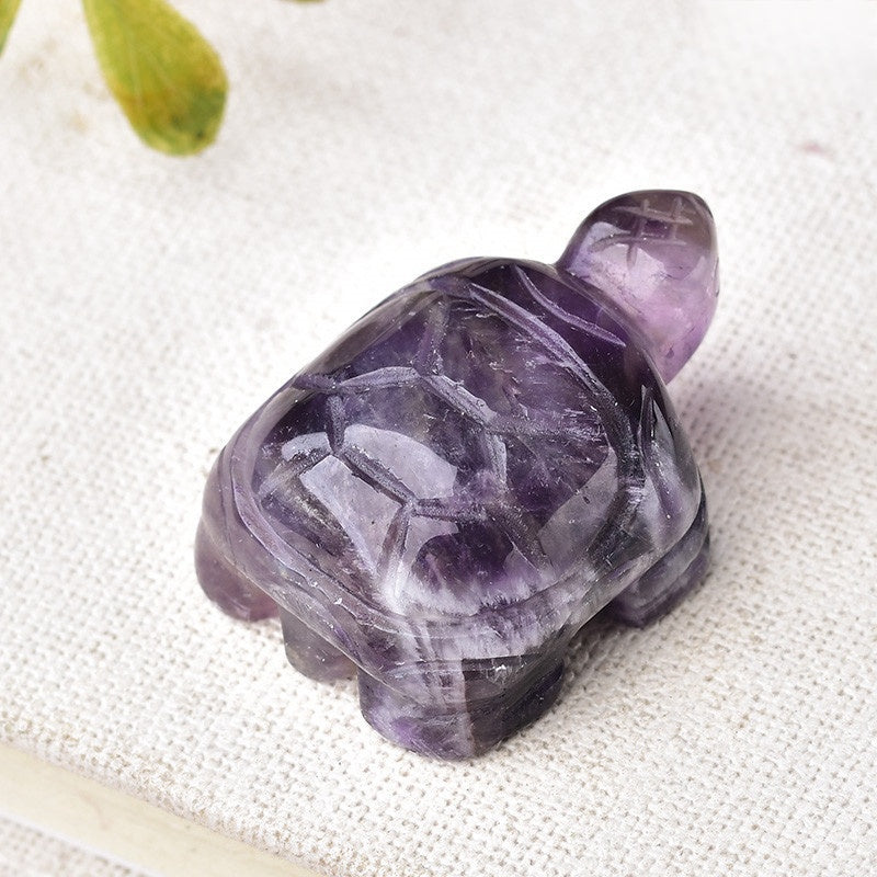 Fine Carving 1.5 Inch Turtle Carvings GEMROCKY-Carvings-Dream Amethyst-GEMROCKY