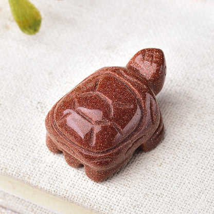 Fine Carving 1.5 Inch Turtle Carvings GEMROCKY-Carvings-Gold Sandstone-GEMROCKY