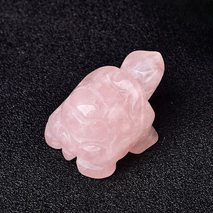 Fine Carving 1.5 Inch Turtle Carvings GEMROCKY-Carvings-Rose Quartz-GEMROCKY