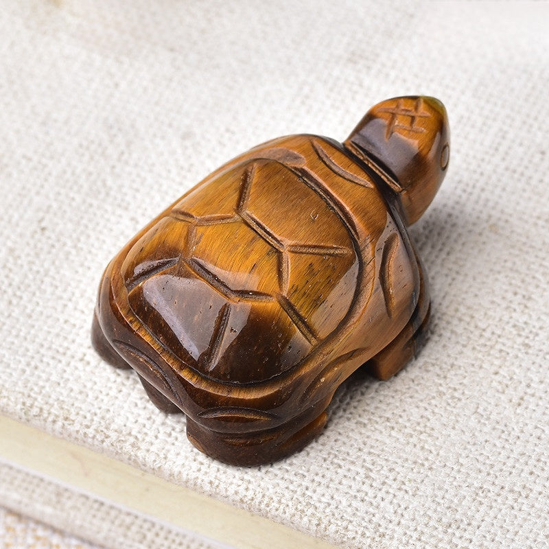 Fine Carving 1.5 Inch Turtle Carvings GEMROCKY-Carvings-Tiger Eye Stone-GEMROCKY