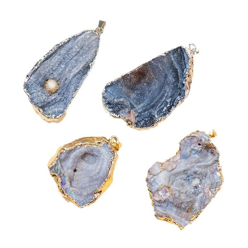 Galaxy Agate Geode Pendant Necklaces GEMROCKY-Jewelry-Golden Color-GEMROCKY