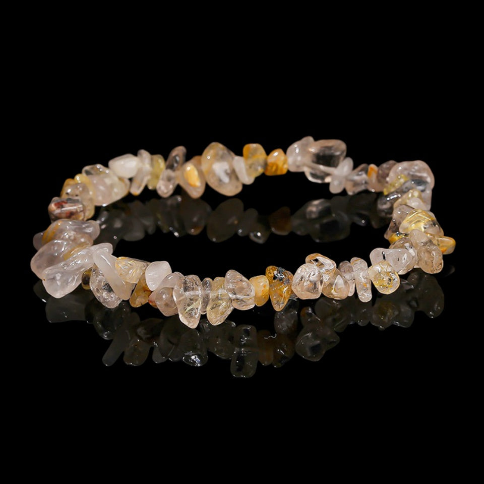 Golden Rutile Quartz Chip Bracelets GEMROCKY-Bracelets-GEMROCKY