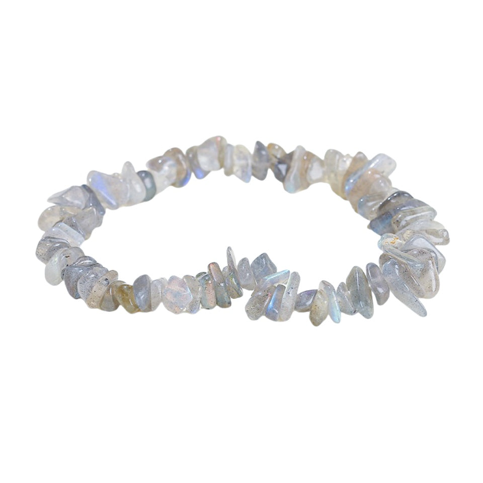 Gray Moonstone Labradorite Chip Bracelets GEMROCKY-Bracelets-GEMROCKY