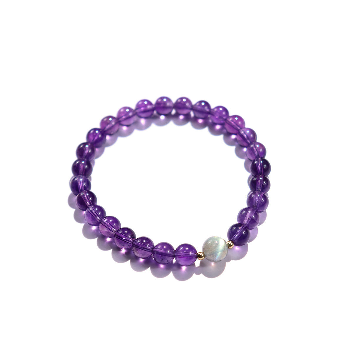 High Quality Amethyst Moonstone 8mm Bead Bracelets GEMROCKY-Jewelry-GEMROCKY