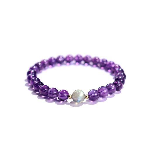 High Quality Amethyst Moonstone 8mm Bead Bracelets GEMROCKY-Jewelry-GEMROCKY