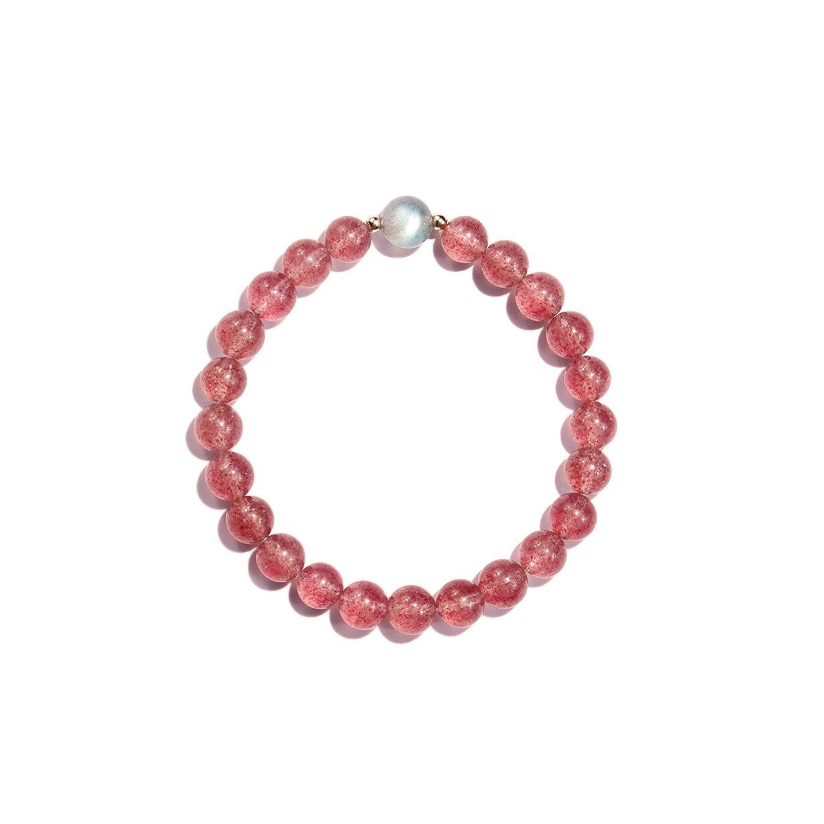 High Quality Strawberry Quartz Moonstone 8mm Bead Bracelets GEMROCKY-Jewelry-GEMROCKY