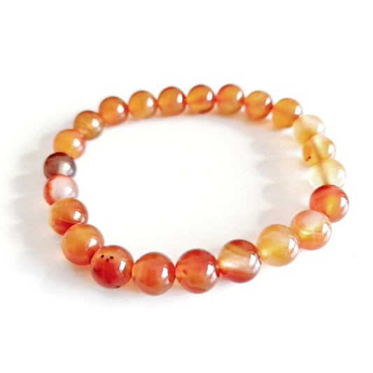 8mm Orange Stripe Agate Bead Bracelets GEMROCKY