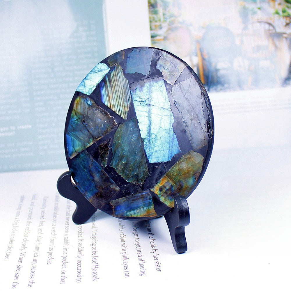 Labradorite Piece Spliced Mirror Home Decor Ornaments GEMROCKY-Decoration-GEMROCKY