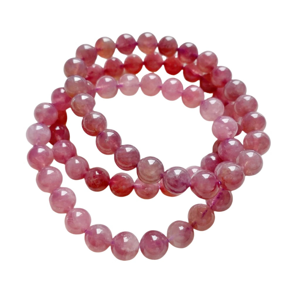 8mm Lavender Rose Quartz Bead Bracelets GEMROCKY-