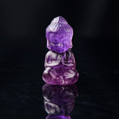 Mini Crystal Buddha Carving 1 Inch GEMROCKY-Carvings-Amethyst-GEMROCKY