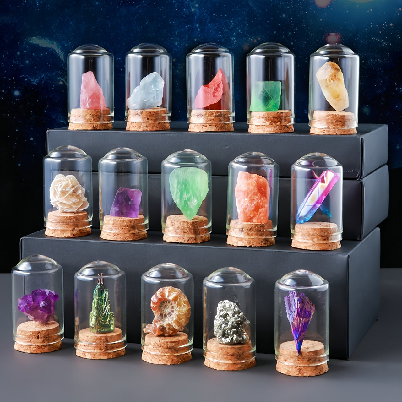 Mirco Crystal Specimen 25pcs Collection Wooden Gift Box Set GEMROCKY-Decoration-GEMROCKY