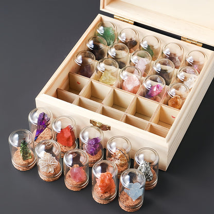 Mirco Crystal Specimen 25pcs Collection Wooden Gift Box Set GEMROCKY-Decoration-GEMROCKY