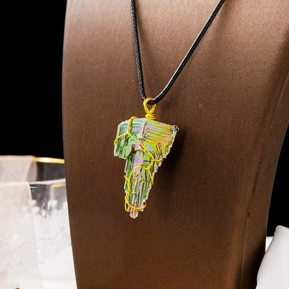 Natural Bismuth Tower Pendant Necklaces GEMROCKY-Jewelry-GEMROCKY