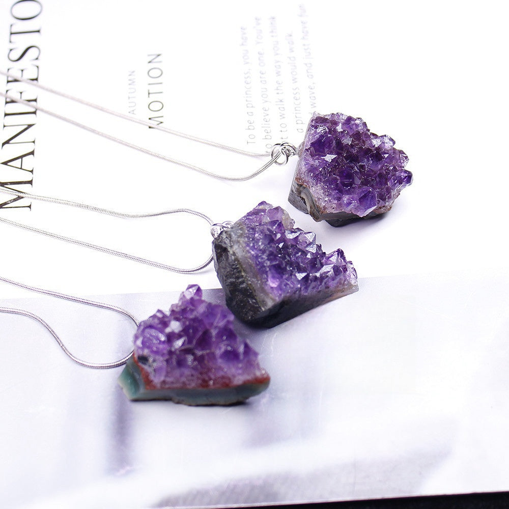 Rough Amethyst Piece Pendant Necklace GEMROCKY-Jewelry-GEMROCKY