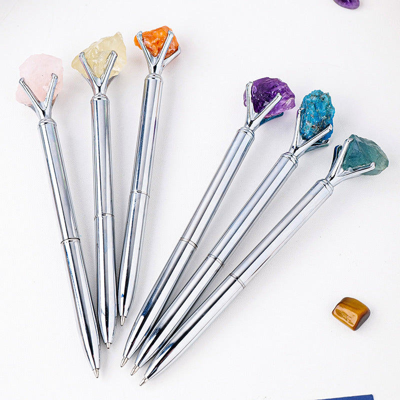 Rough Crystal Ballpoint Pen Office Use Decor Ornaments GEMROCKY-Decoration-Amethyst-GEMROCKY